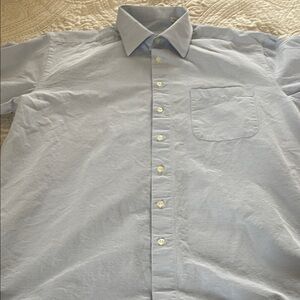 Men's Light Blue Dress Shirt with Chest Pocket